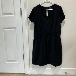 Black Twill Pocket Dress